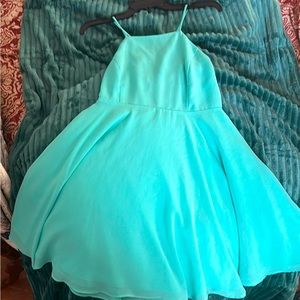 Silence + Noise beautiful spring dress, cross back straps, Tiffany color